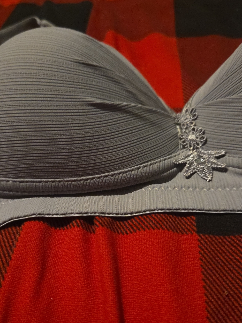GREY STRAP BRA